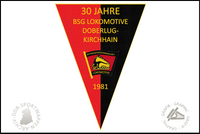 BSG Lokomotive Doberlug Kirchhain Wimpel Jubil&auml;um 30 Jahre